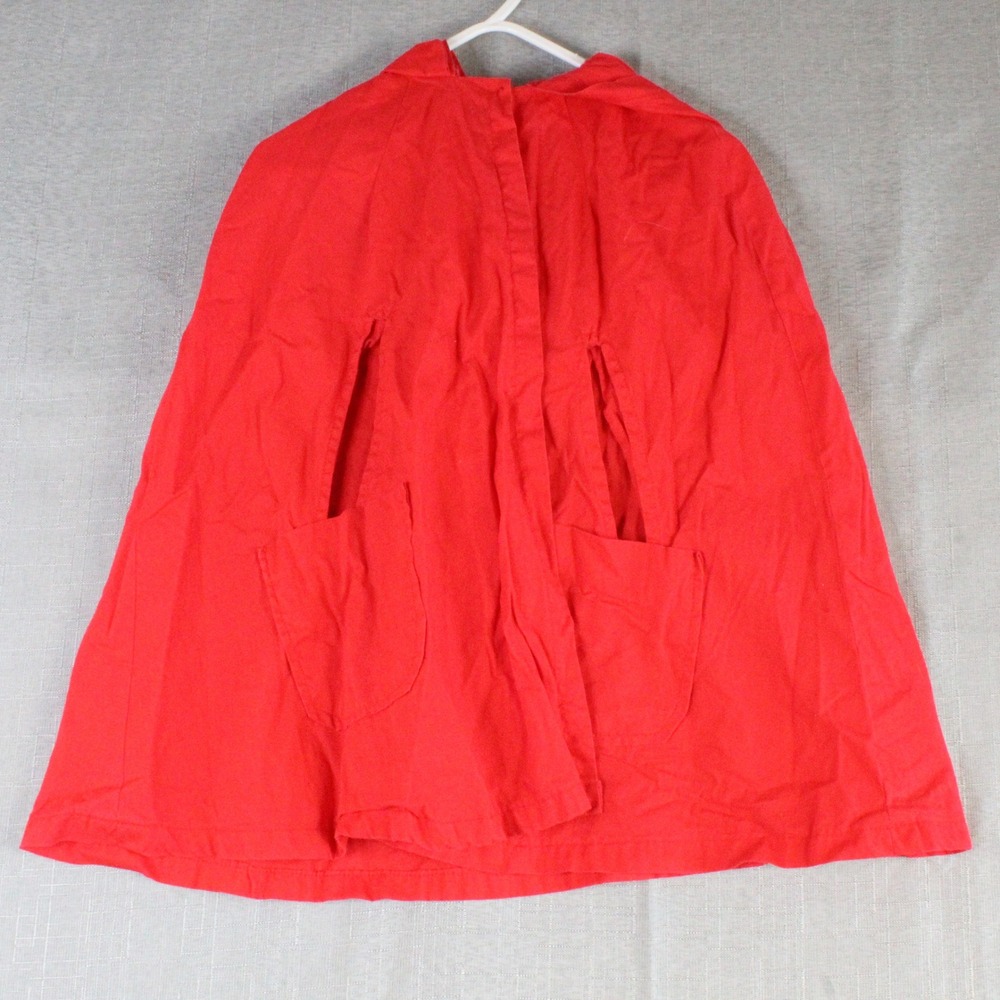 Vintage Red Hooded Cape Kids Costume Cottagecore Whimsical One Size